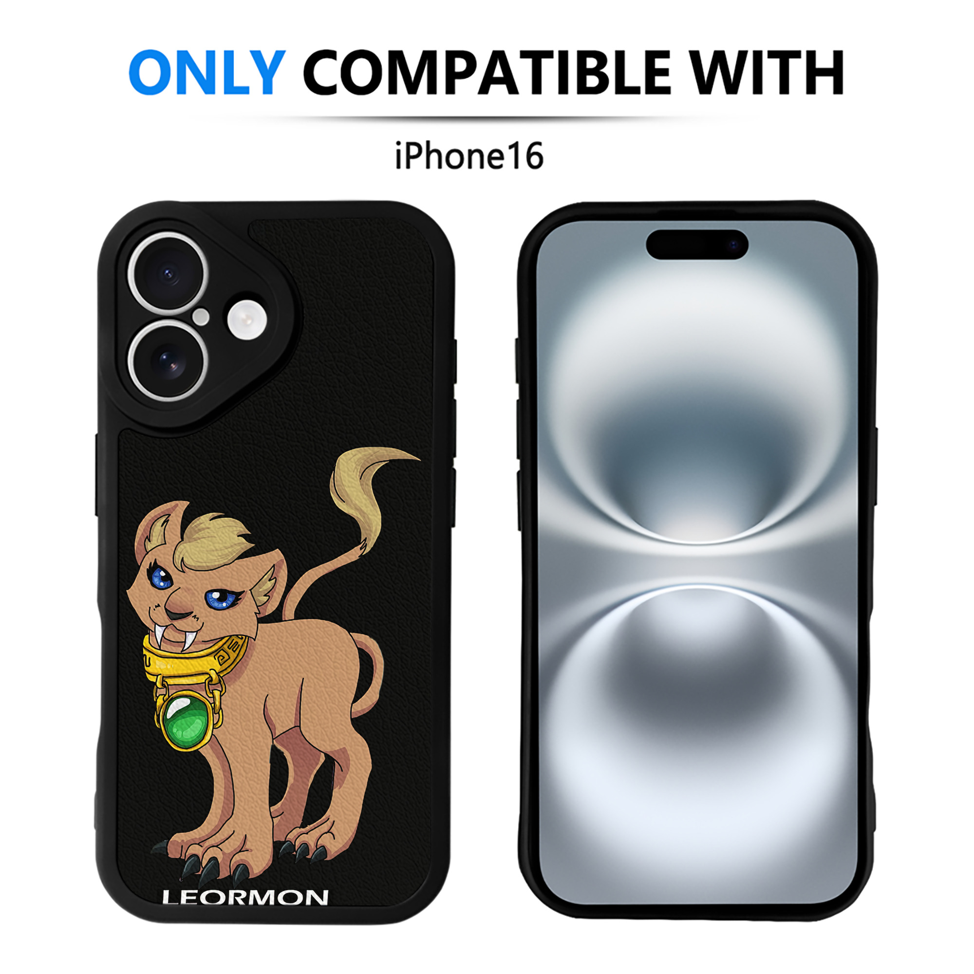 （画像用） Digimon デジタルモンスター/デジモン 【iPhone 16シリーズ対応】シリコンスマホケース（レザー調） 材質：シリコン